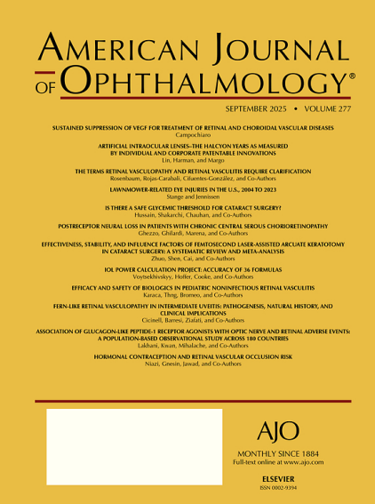 AMERICAN JOURNAL OF OPHTHALMOLOGY期刊封面