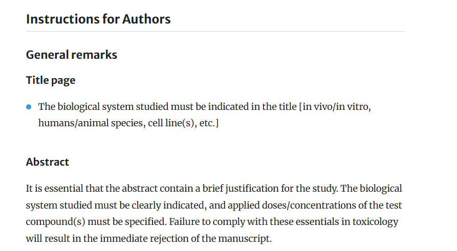 ARCHIVES OF TOXICOLOGY被拒稿原因
