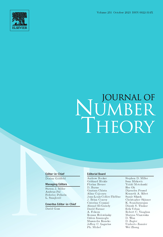 Go to journal home page - Journal of Number Theory