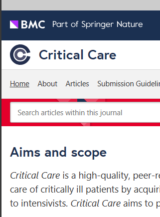 CRITICAL CARE投稿指南-佩普学术