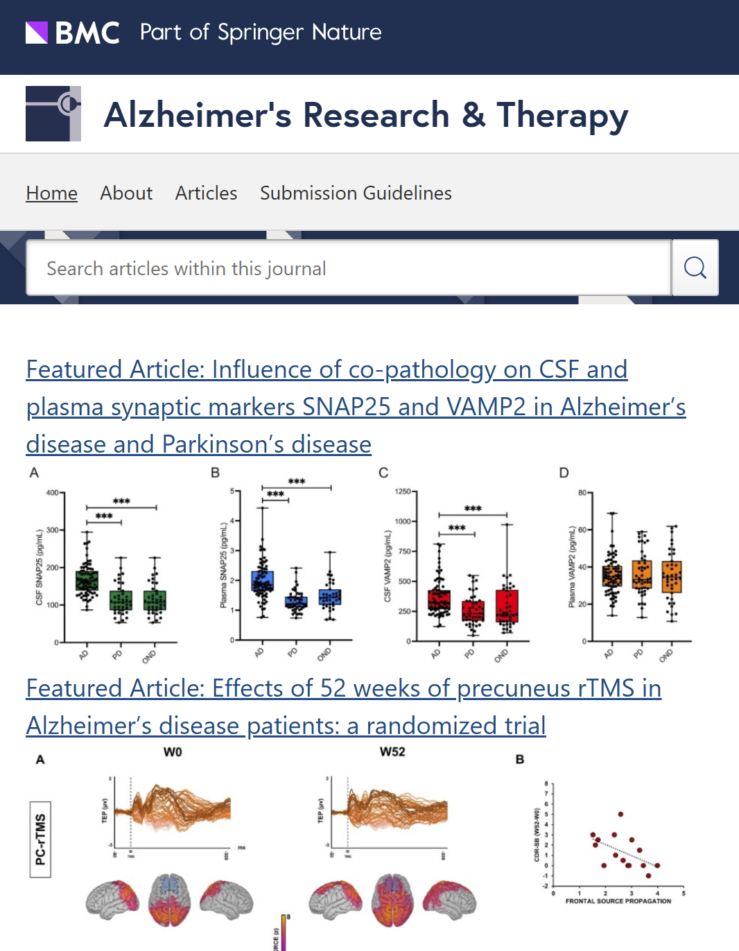 Alzheimers Research & Therapy期刊封面